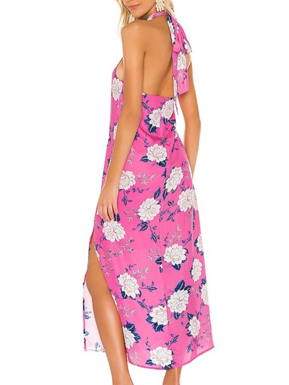 Yumi Kim Lauren 100% Silk Maxi Dress | Size 6 | Morning Hot Pink Floral